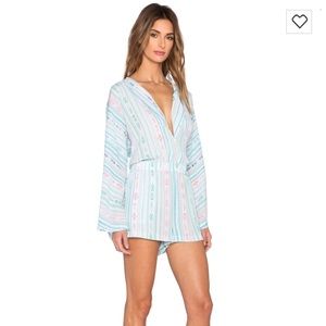 BCBG Dana Light Blue Short Romper